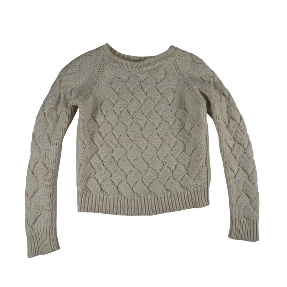 Maje Paris Cable Knit Wool Sweater Beige Long Sleeve Women’s Size 1 Small